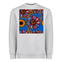 Heather Grey usa sunflowers seamless pattern Heavyweight Sweatshirt - HRA Design Shop