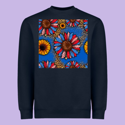 Usa Sunflowers Seamless Pattern Heavyweight Sweatshirt Designed By Hra Design Shop