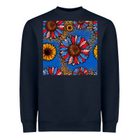 Navy usa sunflowers seamless pattern Heavyweight Sweatshirt - HRA Design Shop