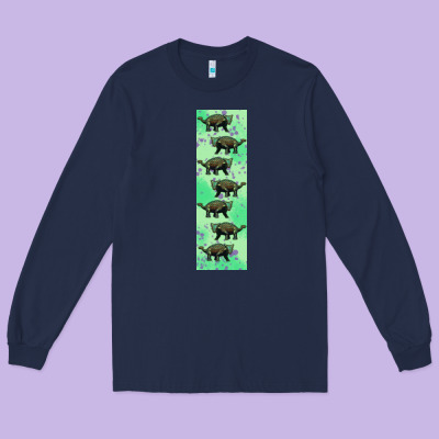 Dinosaur Ankylosaurus Pen Wrap Long Sleeve Tee Designed By Artiststas