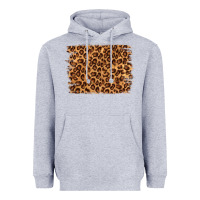 Heather Grey leopard background Heavyweight Hoodie - NancyCooperArtShop
