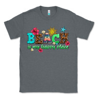 Charcoal Heather beach is my happy place Classic Tee - AdoDesignShop