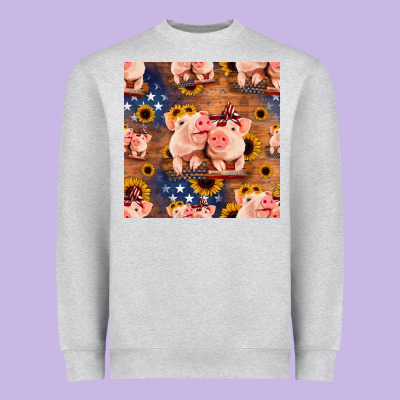 American Pigs Seamless Pattern Heavyweight Sweatshirt Designed By Hra Design Shop