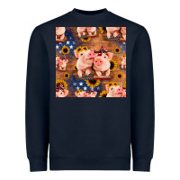 Navy american pigs seamless pattern Heavyweight Sweatshirt - HRA Design Shop