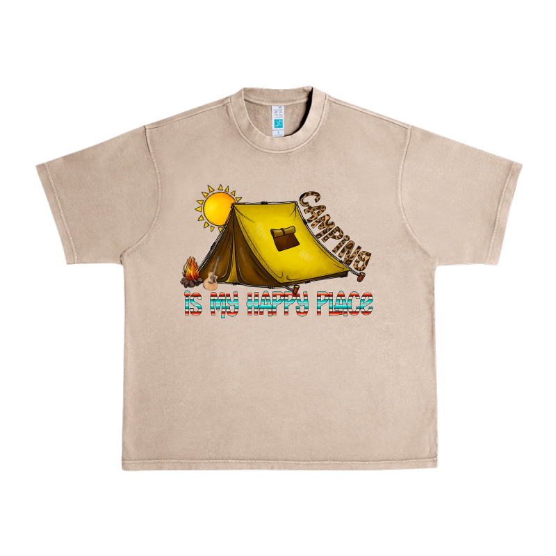 Camping Is My Happy Place Urban Heavy Tee by CowhideDigitalArt | Teevron