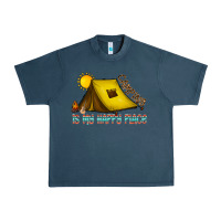 Midnight Navy camping is my happy place Urban Heavy Tee - CowhideDigitalArt