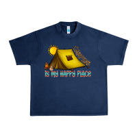 Navy camping is my happy place Urban Heavy Tee - CowhideDigitalArt