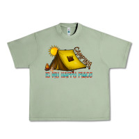 Oil Green camping is my happy place Urban Heavy Tee - CowhideDigitalArt