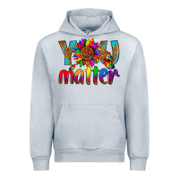 Heather Grey LGBTQ+ you matter with leopard Urban Hoodie - NancyCooperArtShop
