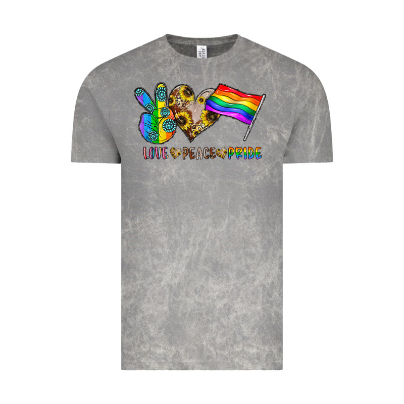 Peace Love Pride Vintage Tee by CowhideDigitalArt | Teevron