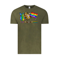 Vintage Olive peace love pride Vintage Tee - CowhideDigitalArt