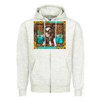 Oatmeal Heather Western Cute Pig Zipper Hoodie - LillyAllenDesigns