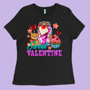 Sweet Valentine Ladies Tee Designed By Adodesignshop