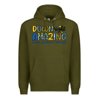 Army Green down right amazing down syndrome awareness Premium Hoodie - Artiststas