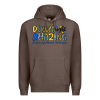 Coffee down right amazing down syndrome awareness Premium Hoodie - Artiststas