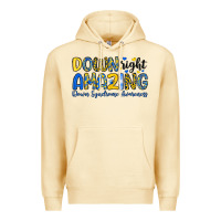 Pina Colada down right amazing down syndrome awareness Premium Hoodie - Artiststas