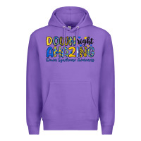 Purple down right amazing down syndrome awareness Premium Hoodie - Artiststas