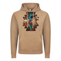 Vintage Coffee cowgirl with aztec Vintage Hoodie - RanaPortraitStore