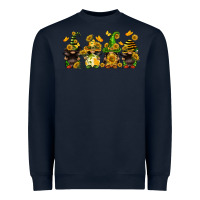 Navy sunflower gnomies Heavyweight Sweatshirt - FaDigitalArtStudio