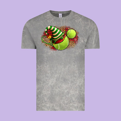Tennis Christmas With Racket And Hat Vintage Tee Designed By Fadigitalartstudio