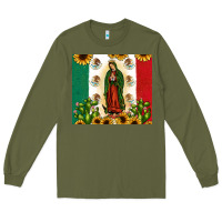Army Green our lady of guadalupe Long Sleeve Tee - JahusDesignShop