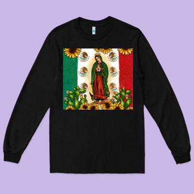 Our Lady Of Guadalupe Long Sleeve Tee Designed By Jahusdesignshop