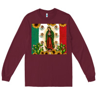 Burgundy our lady of guadalupe Long Sleeve Tee - JahusDesignShop