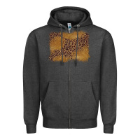 Charcoal Heather leopard background Zipper Hoodie - BarkalooDesign