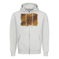 Dove Grey leopard background Zipper Hoodie - BarkalooDesign