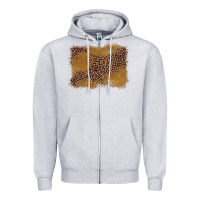 Heather Grey leopard background Zipper Hoodie - BarkalooDesign