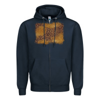Navy leopard background Zipper Hoodie - BarkalooDesign