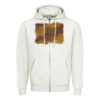 Oatmeal Heather leopard background Zipper Hoodie - BarkalooDesign