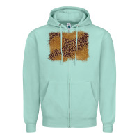 Seafoam leopard background Zipper Hoodie - BarkalooDesign