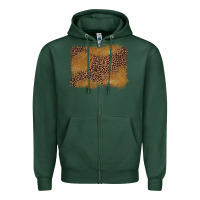 Sports Green leopard background Zipper Hoodie - BarkalooDesign