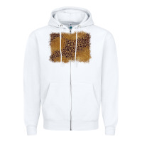White leopard background Zipper Hoodie - BarkalooDesign