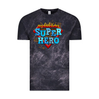 Cloud Black my dad is my super hero Vintage Tee - AdoDesignShop
