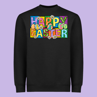 Happy Easter With Eggs Heavyweight Sweatshirt Designed By Neo Western