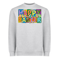 Heather Grey happy easter with eggs Heavyweight Sweatshirt - Neo Western