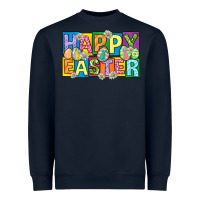 Navy happy easter with eggs Heavyweight Sweatshirt - Neo Western
