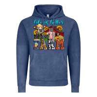 Vintage Denim life is better on the farm Vintage Hoodie - Zillion Design Studio