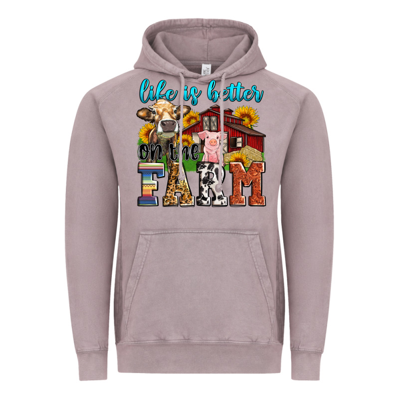 Life Is Better On The Farm Vintage Hoodie by Zillion Design Studio | Teevron