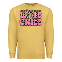 Antique Gold wild child pink skeleton Premium Sweatshirt - MaliasSmallBusiness