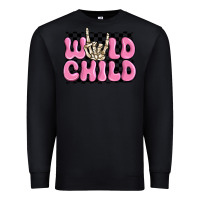 Black wild child pink skeleton Premium Sweatshirt - MaliasSmallBusiness