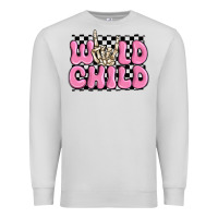 Dove Grey wild child pink skeleton Premium Sweatshirt - MaliasSmallBusiness