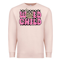 Pale Pink wild child pink skeleton Premium Sweatshirt - MaliasSmallBusiness