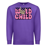Purple wild child pink skeleton Premium Sweatshirt - MaliasSmallBusiness