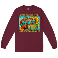Burgundy pumpkin mama mouse pad Long Sleeve Tee - BundleAndBundleShop