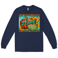 Navy pumpkin mama mouse pad Long Sleeve Tee - BundleAndBundleShop