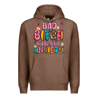 Chestnut bad bitch with bad anxiety Premium Hoodie - Artiststas
