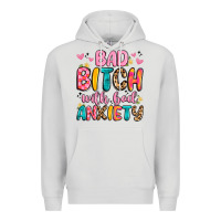 Dove Grey bad bitch with bad anxiety Premium Hoodie - Artiststas